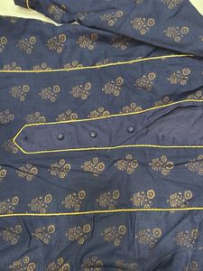 Elegant Navy Blue Printed Kurta