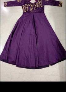 Elegant Purple Embroidered Anarkali Dress