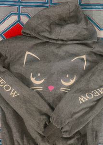 Gray Cat Hoodie