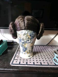 star wars leia Cosplay Wig with Double Bu