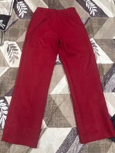 Classic Red and charcoal wide Leg Pants