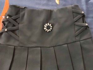 Red top with Black Skirt (Stretchable)