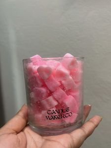 Handmade Pink Heart Candle