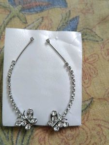 Sparkling Butterfly Drop Earcuffs