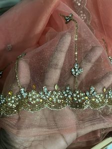 Sequins and hand stiched Net Saree with blouse pie