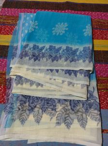 Blue Floral Saree