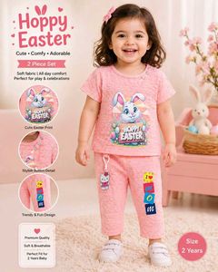 Cute Easter Bunny 2-Piece Set for Girls
