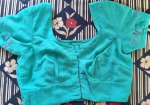 Teal Embellished Saree