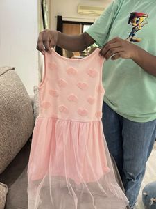 Cute Pink Heart Tulle Dress