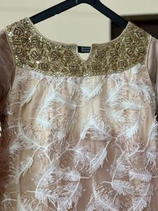 Elegant Feather Embellished Gown