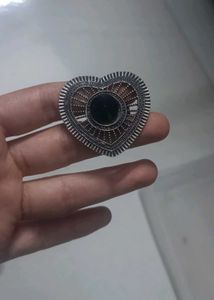 Heart Shape Oxidized Silver Ring