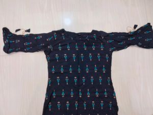 Viscose Rayon Straight Kurta (Blue)