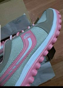 Grry And Pink Walking Shoes