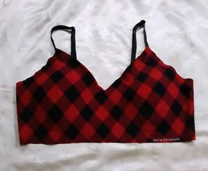 Lucky Brand Plaid Sports Bra