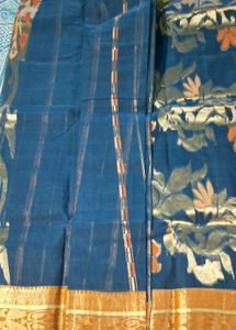 Elegant Blue &amp; Gold Saree