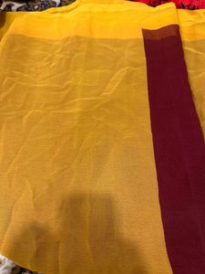 Elegant Maroon &amp; Gold Border Saree
