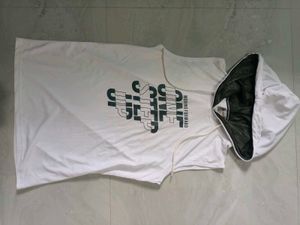 Men's White Graphic Hoodie T-Shirt