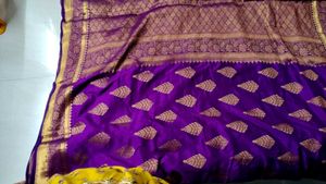 new pure dola silk saree..dual tone..soft..