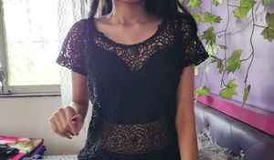 Black Crochet Style Top