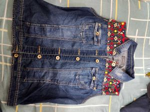 Boho Embroidered Denim Vest
