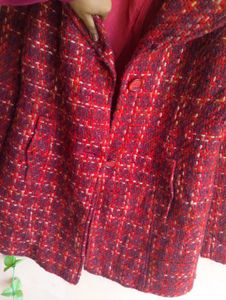 ❤️Size L To XL Guess Burgundy Tweed Coat