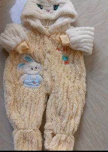 Cute Fluffy Bunny Baby Snowsuit