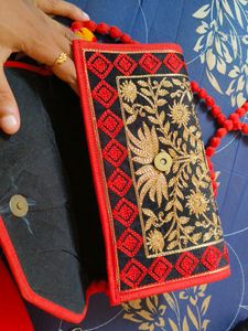Brand New Full Embroidery Clutch Comes Sling