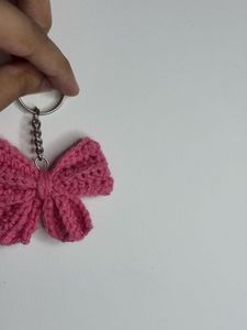 Handmade Crochet Bow Keychain