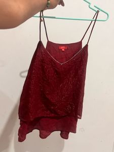 Sparkling Layered Spaghetti Strap Top