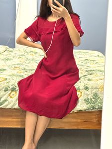 Elegant Red Fit &amp; Flare Dress