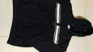 Girls Branded Black Colour Woolen Hoodi T-shirt