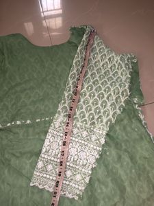 Lakhnavi  Green Embroidered Kurta