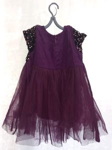 Purple Tinsel NET Baby Frock Bella Moda