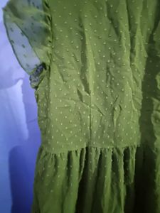 Olive Green Tiered Dress