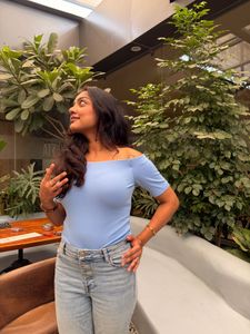 Light Blue Off-Shoulder Top MEDIUM size