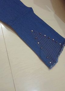 Bell Bottom Blue Jeans , Size28 , Fully Designed