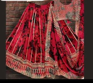 Stunning Red Floral Lehenga Choli