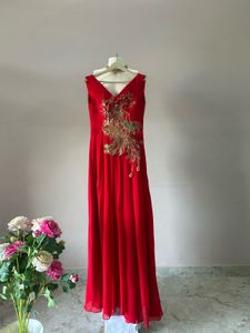 Stunning Red Embellished Evening Gown
