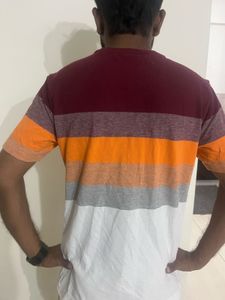 Men's Striped Colorblock T-Shirt