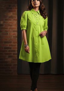 Stylish Lime Green Tunic Top