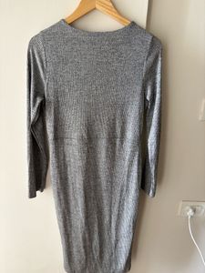 Women's Grey V-Neck Dress