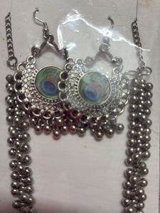 Boho Silver Necklace &amp; Earring Set