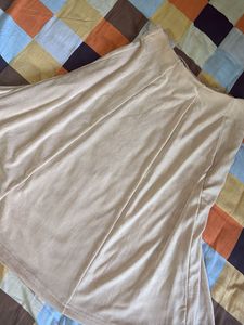 Flowy Beige A-Line Skirt