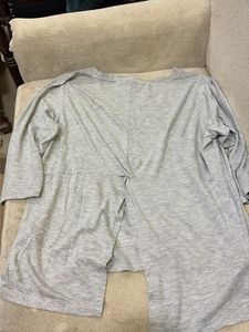 Grey Floral Print Graphic Tee