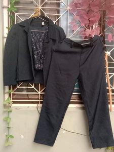 Women Cord Set With Sequence Top