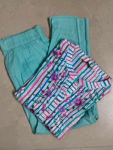 Embroidered Striped Kurta
