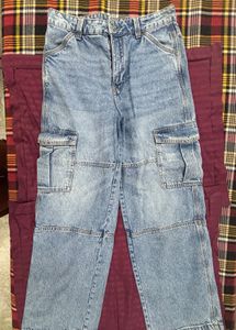 Stylish Blue Cargo Jeans