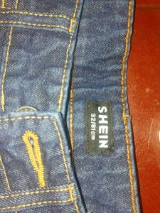 SHEIN Wide Leg Blue Denim Jeans