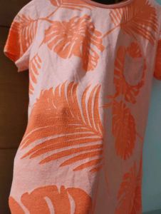 Peach Tropical Print Tee 🍊