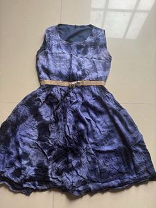 Sleeveless Fit &amp; Flare Dress with Belt